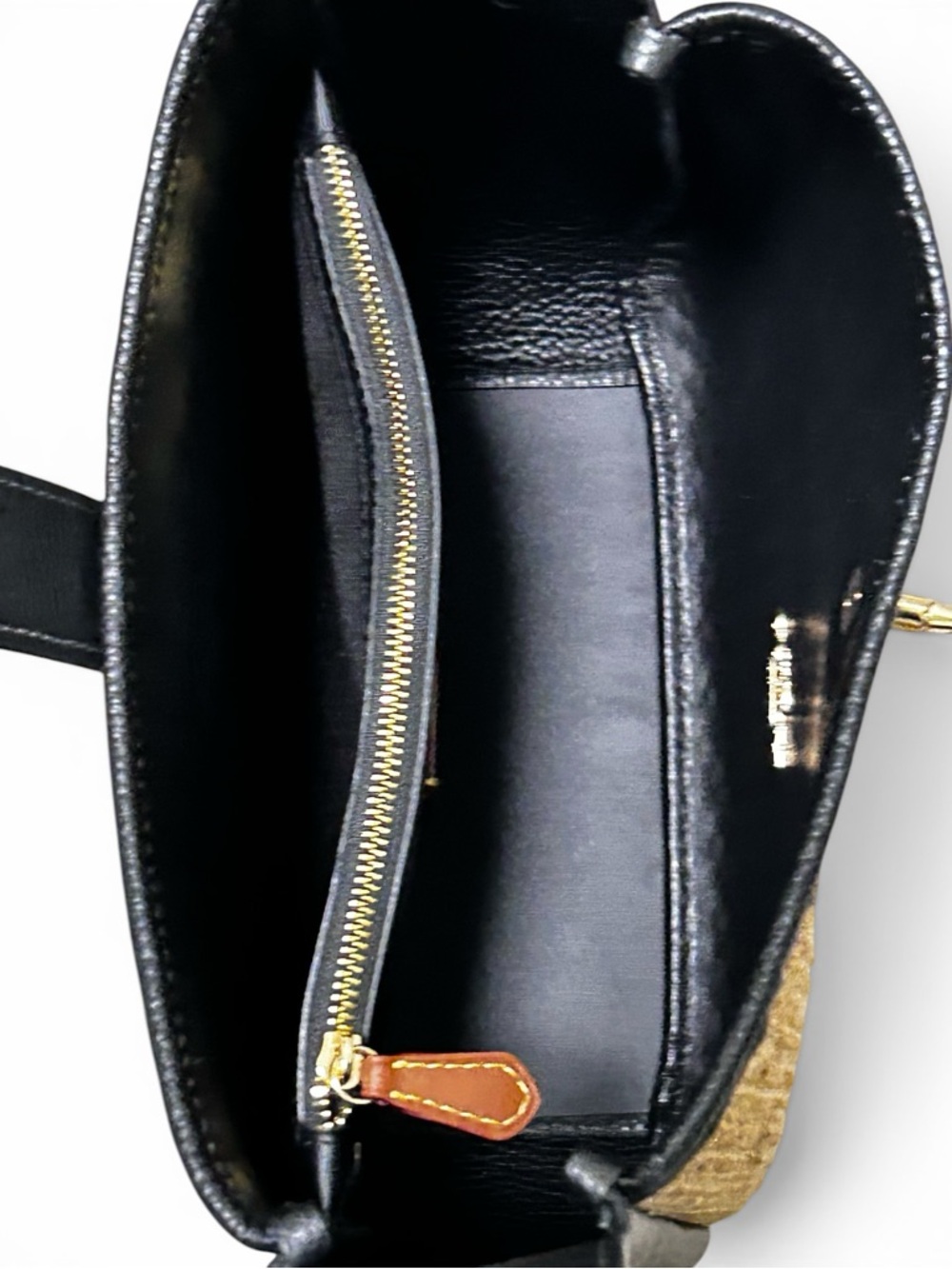 COACH Hadley Convertible Straw and Pebble Leather Crossbody/Shoulder Bag - Picture 8 of 15
